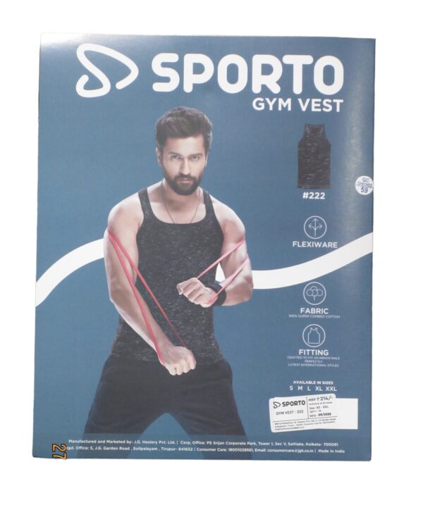 MACHO SPORTO GYM VEST 222 SANDO 1PCS | vest - Image 2